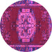 Round Persian Purple Traditional Rug, tr3985pur