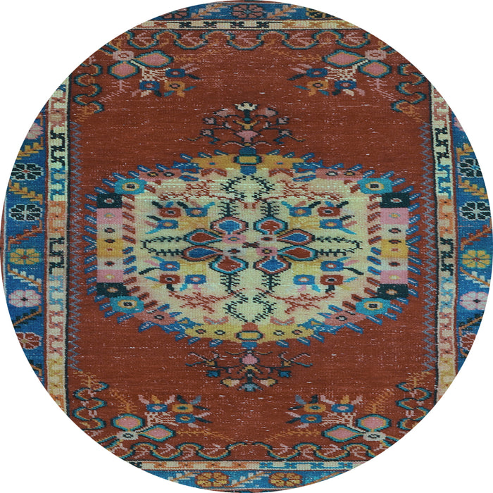 Round Persian Light Blue Traditional Rug, tr3985lblu