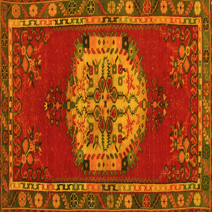Square Persian Yellow Traditional Rug, tr3985yw