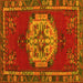 Square Persian Yellow Traditional Rug, tr3985yw