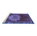 Sideview of Machine Washable Persian Blue Traditional Rug, wshtr3985blu