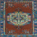 Square Machine Washable Persian Light Blue Traditional Rug, wshtr3985lblu