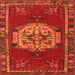 Round Machine Washable Persian Orange Traditional Area Rugs, wshtr3985org