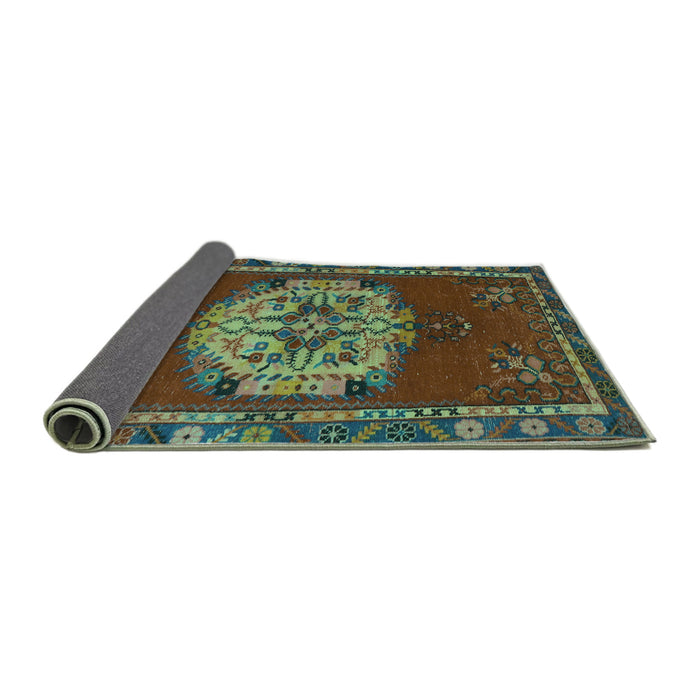 Sideview of Persian Turquoise Traditional Rug, tr3985turq