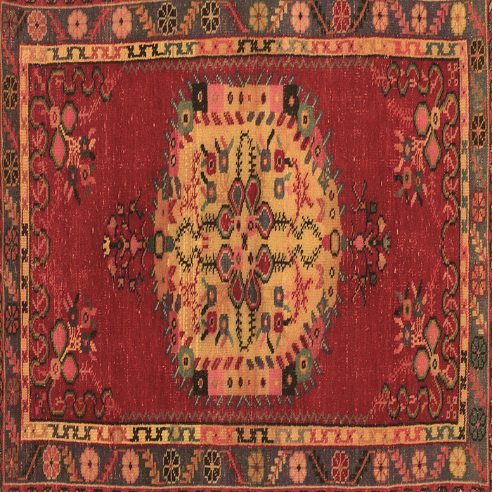 Square Persian Brown Traditional Rug, tr3985brn