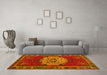 Machine Washable Persian Yellow Traditional Rug in a Living Room, wshtr3985yw