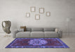 Machine Washable Persian Blue Traditional Rug in a Living Room, wshtr3985blu