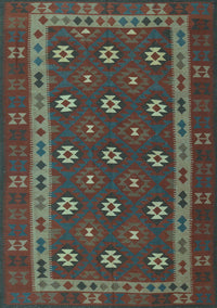 Southwestern Light Blue Country Rug, tr3986lblu