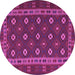 Round Southwestern Purple Country Rug, tr3986pur