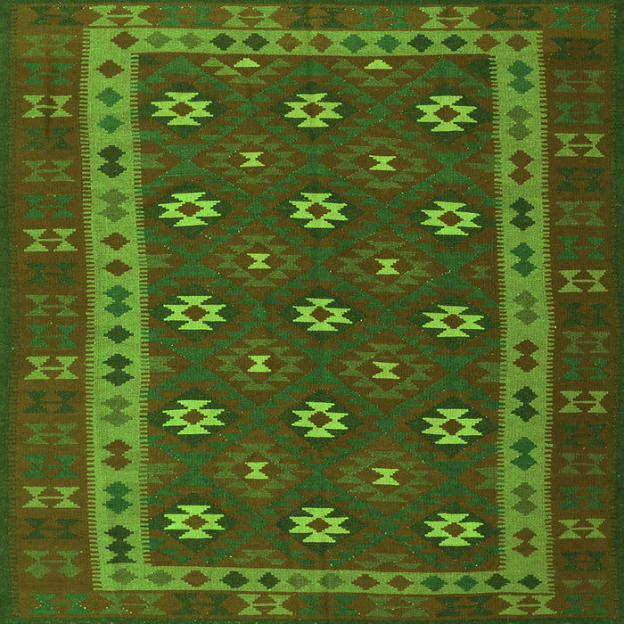 Serging Thickness of Southwestern Green Country Rug, tr3986grn