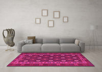 Machine Washable Southwestern Pink Country Rug, wshtr3986pnk