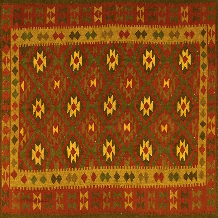 Square Southwestern Yellow Country Rug, tr3986yw