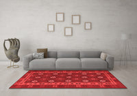 Machine Washable Southwestern Red Country Rug, wshtr3986red