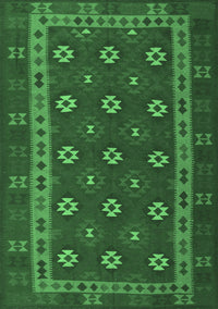 Southwestern Emerald Green Country Rug, tr3986emgrn