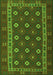 Serging Thickness of Machine Washable Southwestern Green Country Area Rugs, wshtr3986grn