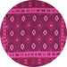 Round Southwestern Pink Country Rug, tr3986pnk