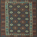 Square Southwestern Light Blue Country Rug, tr3986lblu