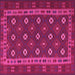Square Machine Washable Southwestern Pink Country Rug, wshtr3986pnk