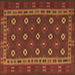 Square Machine Washable Southwestern Brown Country Rug, wshtr3986brn