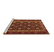 Sideview of Machine Washable Southwestern Brown Country Rug, wshtr3986brn