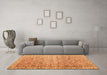 Machine Washable Persian Orange Traditional Area Rugs in a Living Room, wshtr3987org