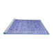 Sideview of Machine Washable Persian Blue Traditional Rug, wshtr3987blu