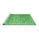 Sideview of Machine Washable Persian Emerald Green Traditional Area Rugs, wshtr3987emgrn