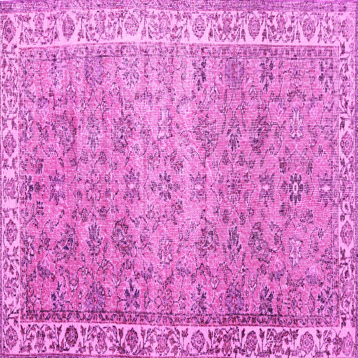 Square Machine Washable Persian Pink Traditional Rug, wshtr3987pnk