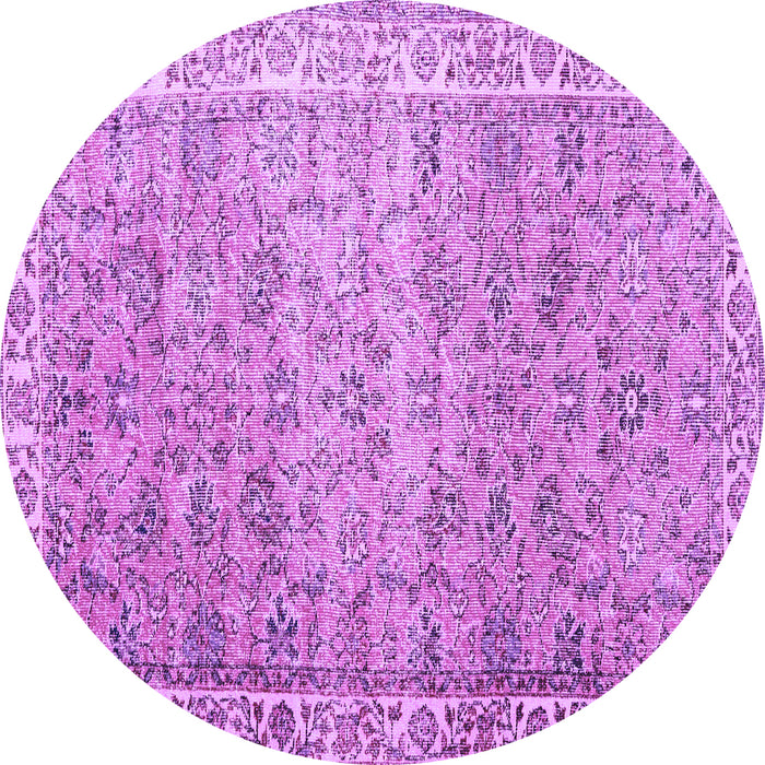Round Persian Purple Traditional Rug, tr3987pur