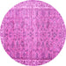 Round Persian Pink Traditional Rug, tr3987pnk