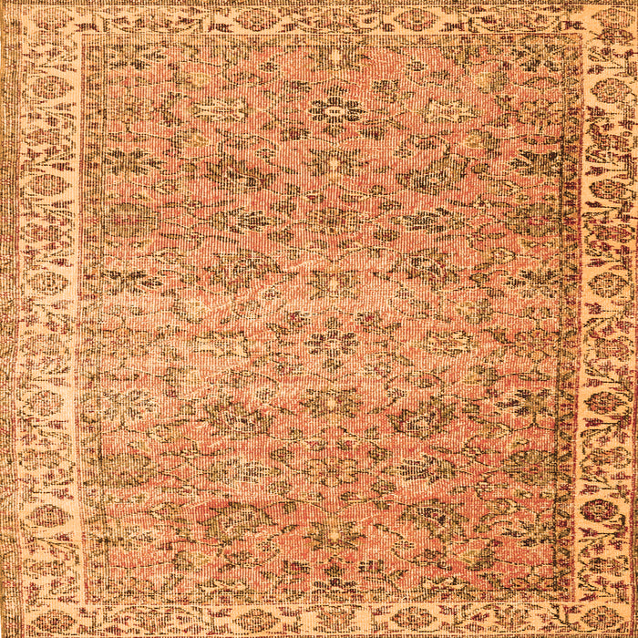 Serging Thickness of Persian Orange Traditional Rug, tr3987org