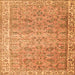 Serging Thickness of Persian Orange Traditional Rug, tr3987org