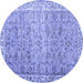 Round Persian Blue Traditional Rug, tr3987blu