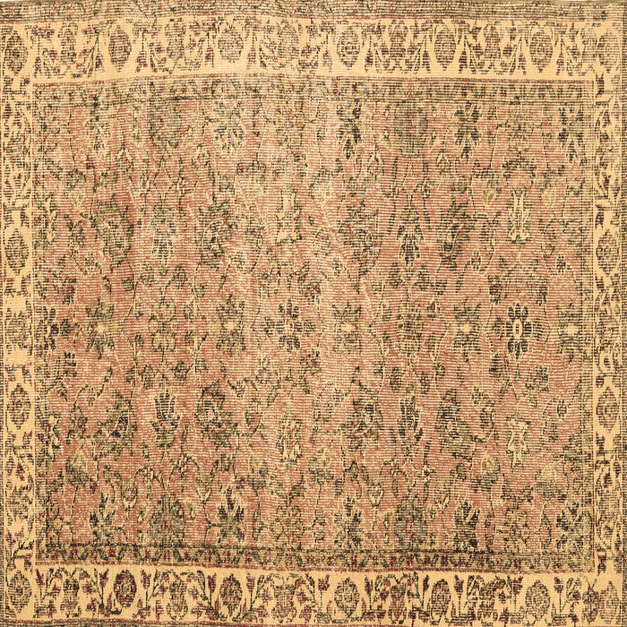 Square Machine Washable Persian Brown Traditional Rug, wshtr3987brn