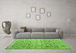 Machine Washable Persian Green Traditional Area Rugs in a Living Room,, wshtr3987grn