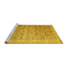 Sideview of Machine Washable Persian Yellow Traditional Rug, wshtr3987yw