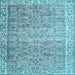 Square Machine Washable Persian Light Blue Traditional Rug, wshtr3987lblu