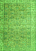 Serging Thickness of Machine Washable Persian Green Traditional Area Rugs, wshtr3987grn