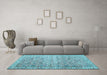 Machine Washable Persian Light Blue Traditional Rug in a Living Room, wshtr3987lblu