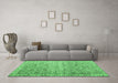 Machine Washable Persian Emerald Green Traditional Area Rugs in a Living Room,, wshtr3987emgrn