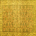 Square Persian Yellow Traditional Rug, tr3987yw