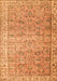 Serging Thickness of Machine Washable Persian Orange Traditional Area Rugs, wshtr3987org