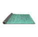 Sideview of Persian Turquoise Traditional Rug, tr3987turq