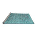 Sideview of Machine Washable Persian Light Blue Traditional Rug, wshtr3987lblu