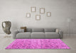 Machine Washable Persian Pink Traditional Rug in a Living Room, wshtr3987pnk