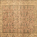 Square Persian Brown Traditional Rug, tr3987brn