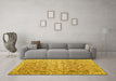 Machine Washable Persian Yellow Traditional Rug in a Living Room, wshtr3987yw