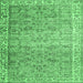Square Persian Emerald Green Traditional Rug, tr3987emgrn