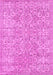 Machine Washable Persian Pink Traditional Rug, wshtr3988pnk