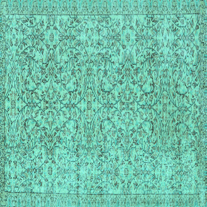 Square Persian Turquoise Traditional Rug, tr3988turq
